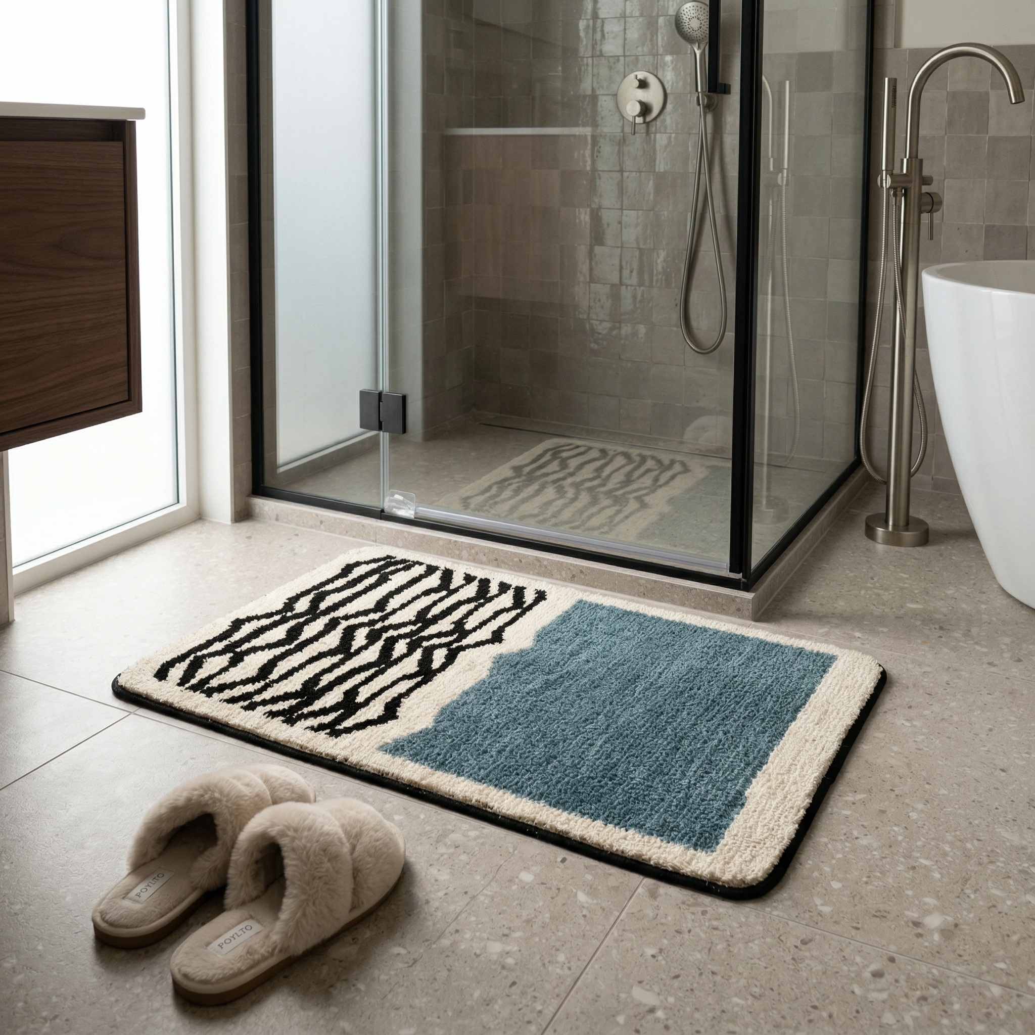 Tapis de bain scandinave – antidérapant et absorbant