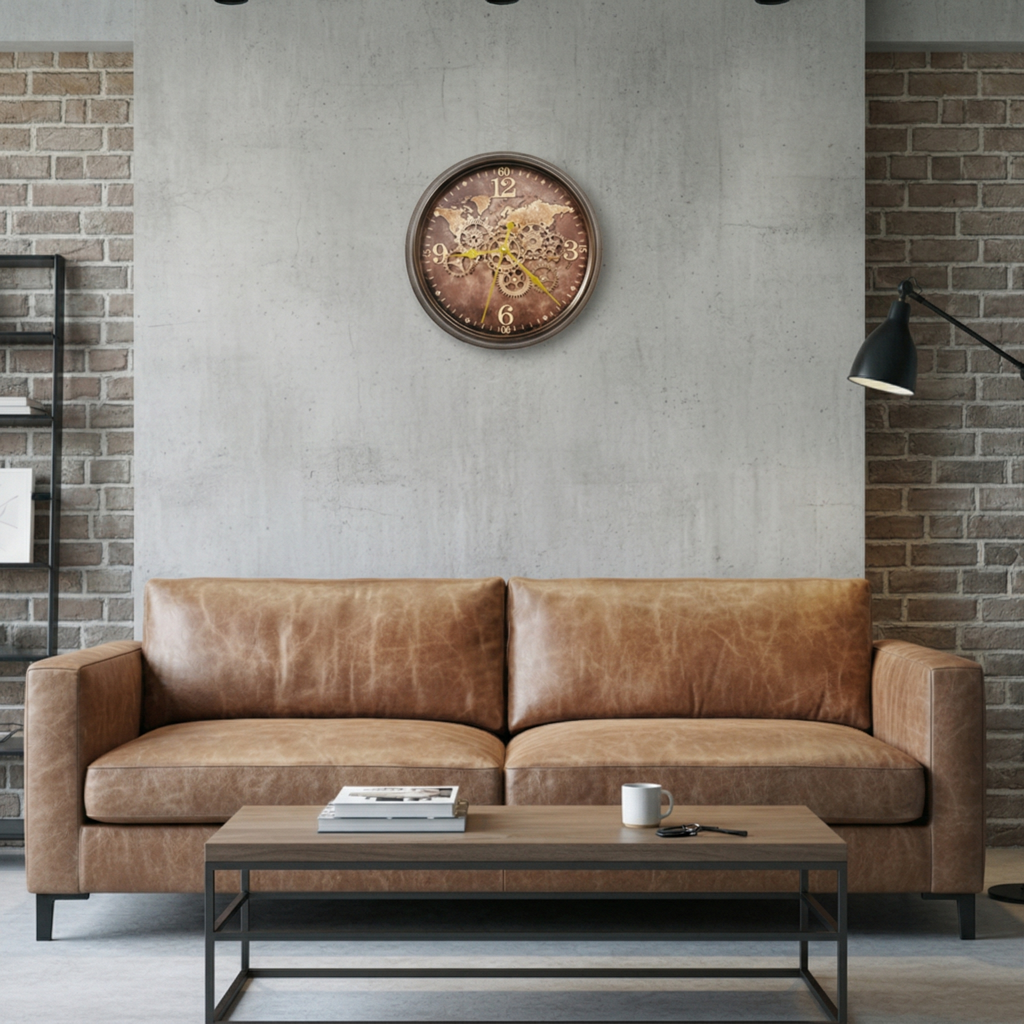 OCS - Mechanische wereld Wandklok - met industriële tandwielen