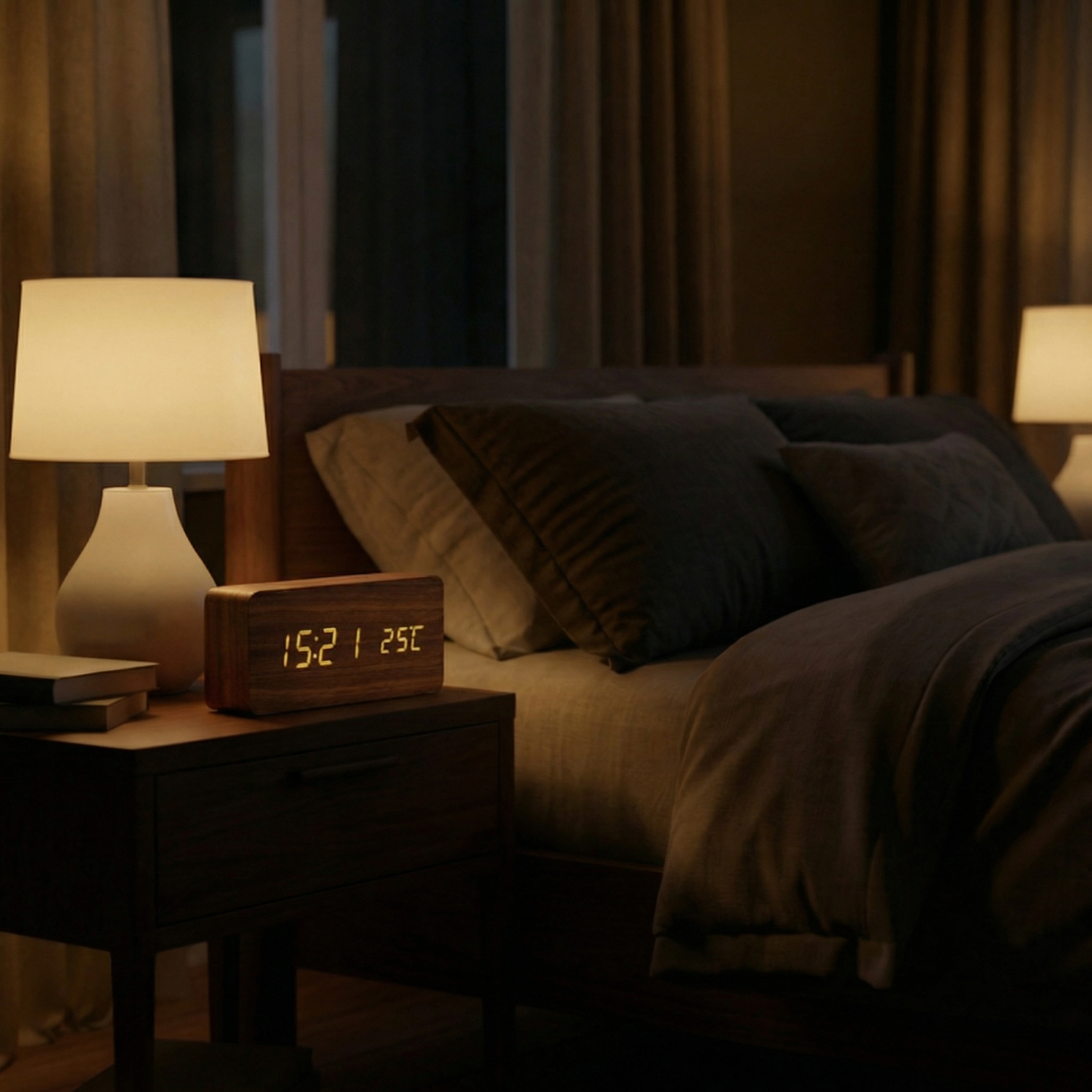 Réveil numérique multifonction avec chargeur sans fil – écran LED