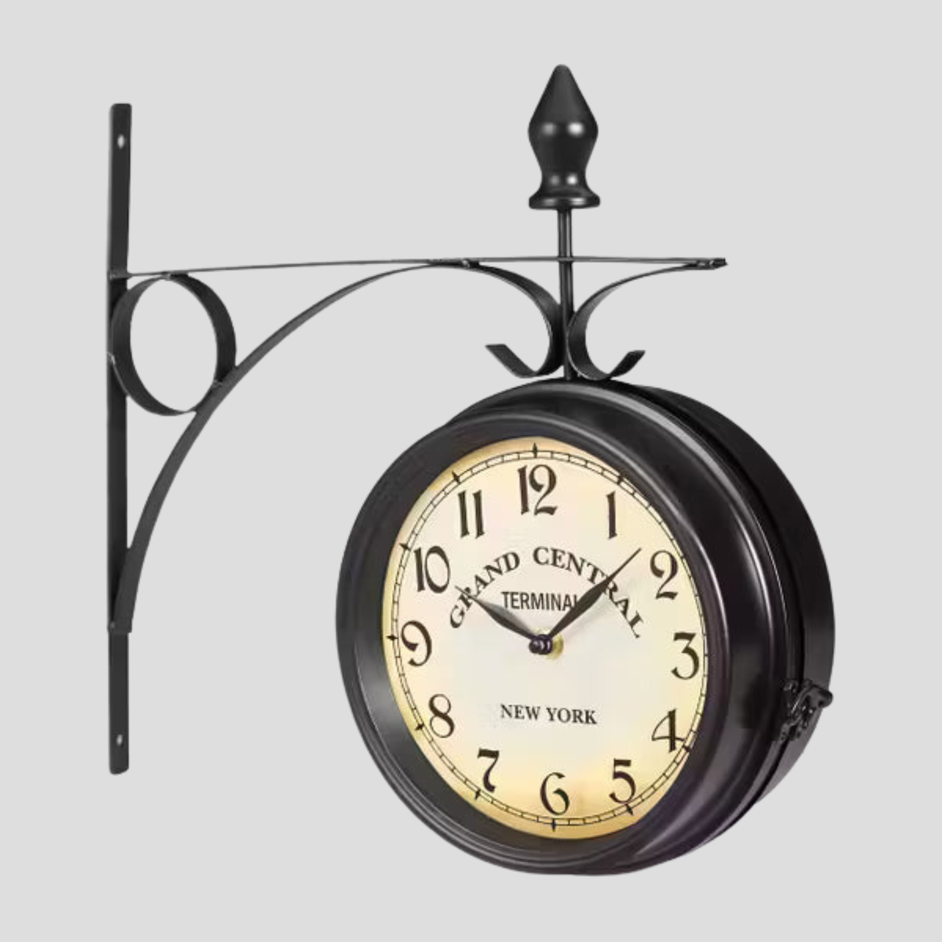 Horloge murale vintage double face – style gare