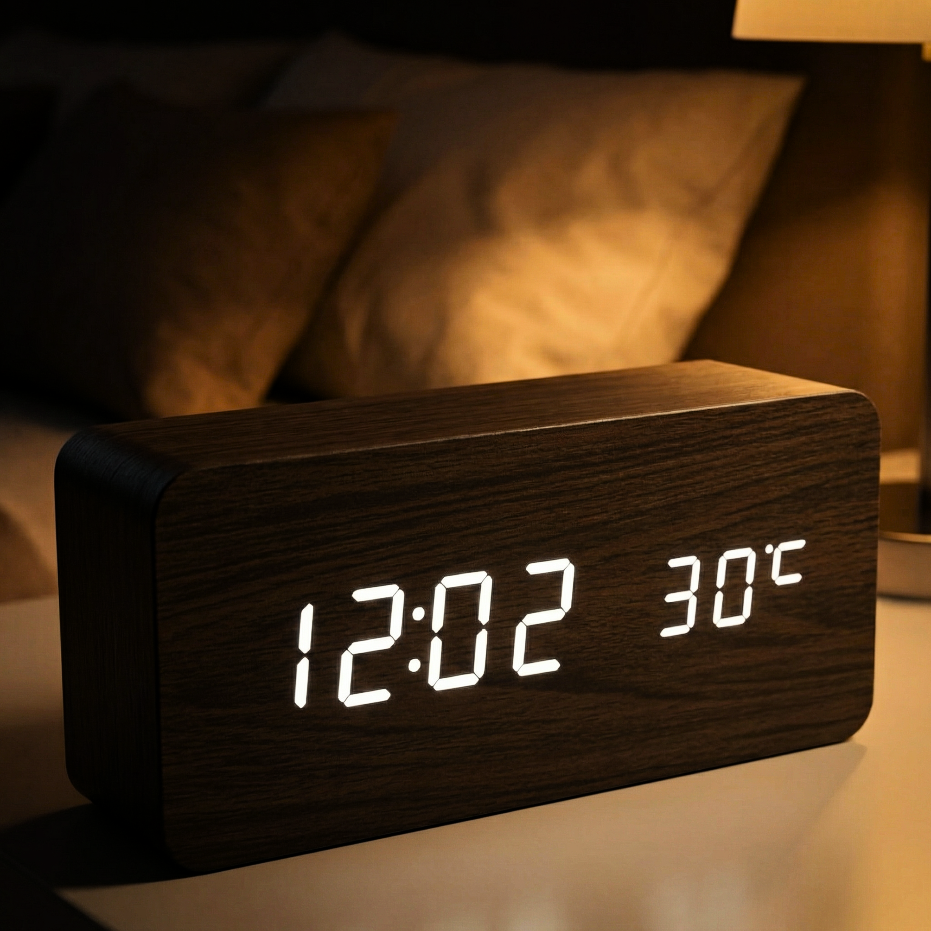 Réveil numérique multifonction avec chargeur sans fil – écran LED