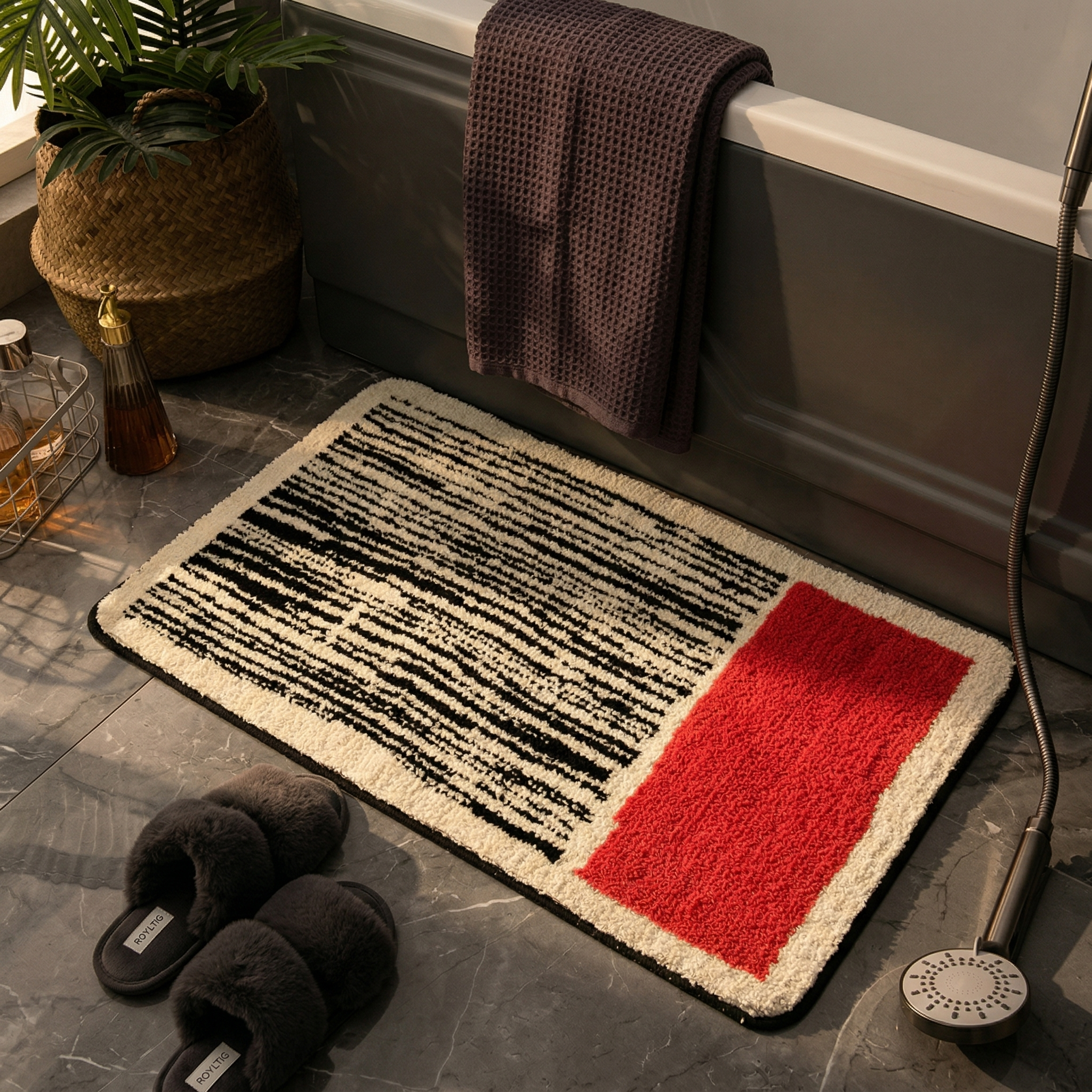 Tapis de bain scandinave – antidérapant et absorbant