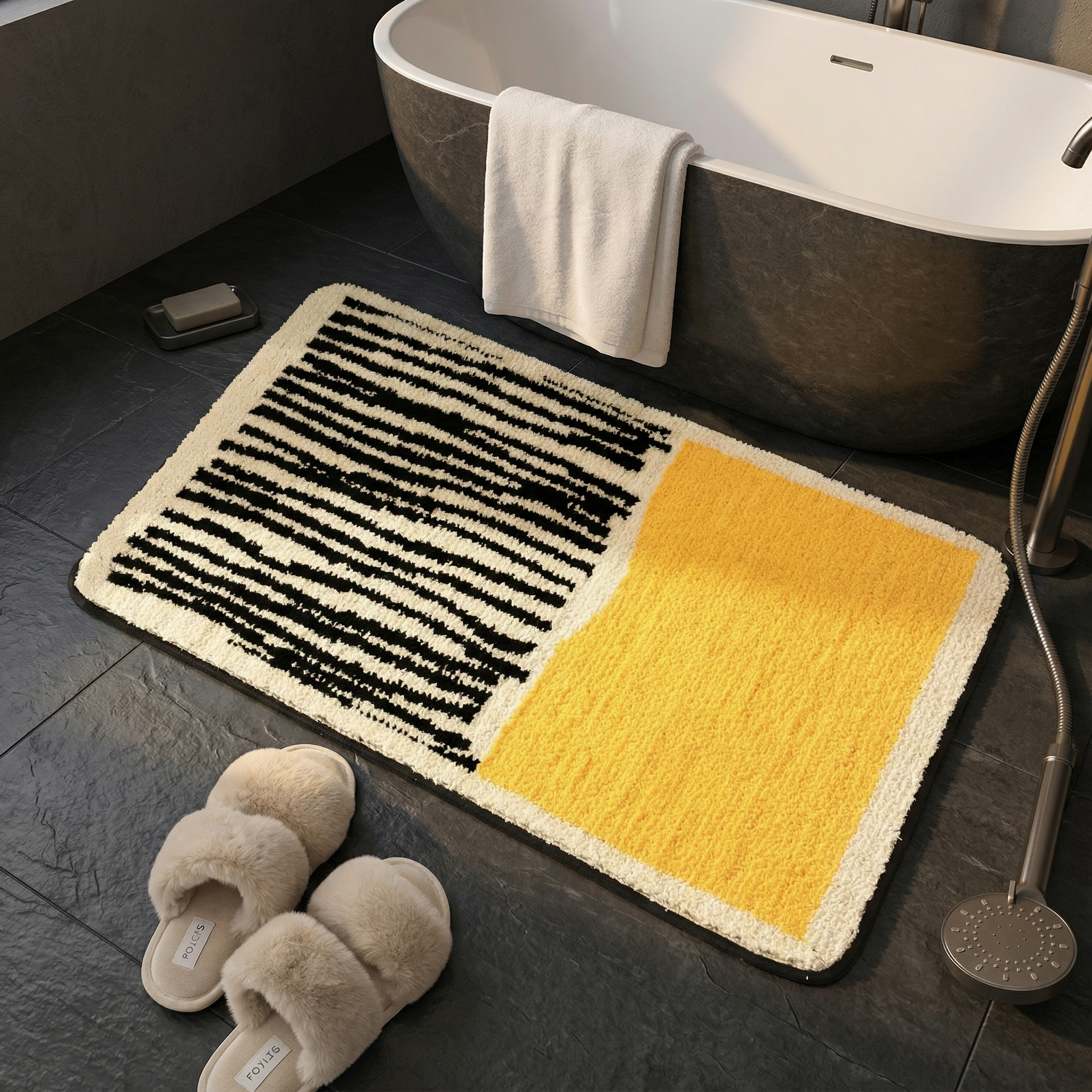 Tapis de bain scandinave – antidérapant et absorbant