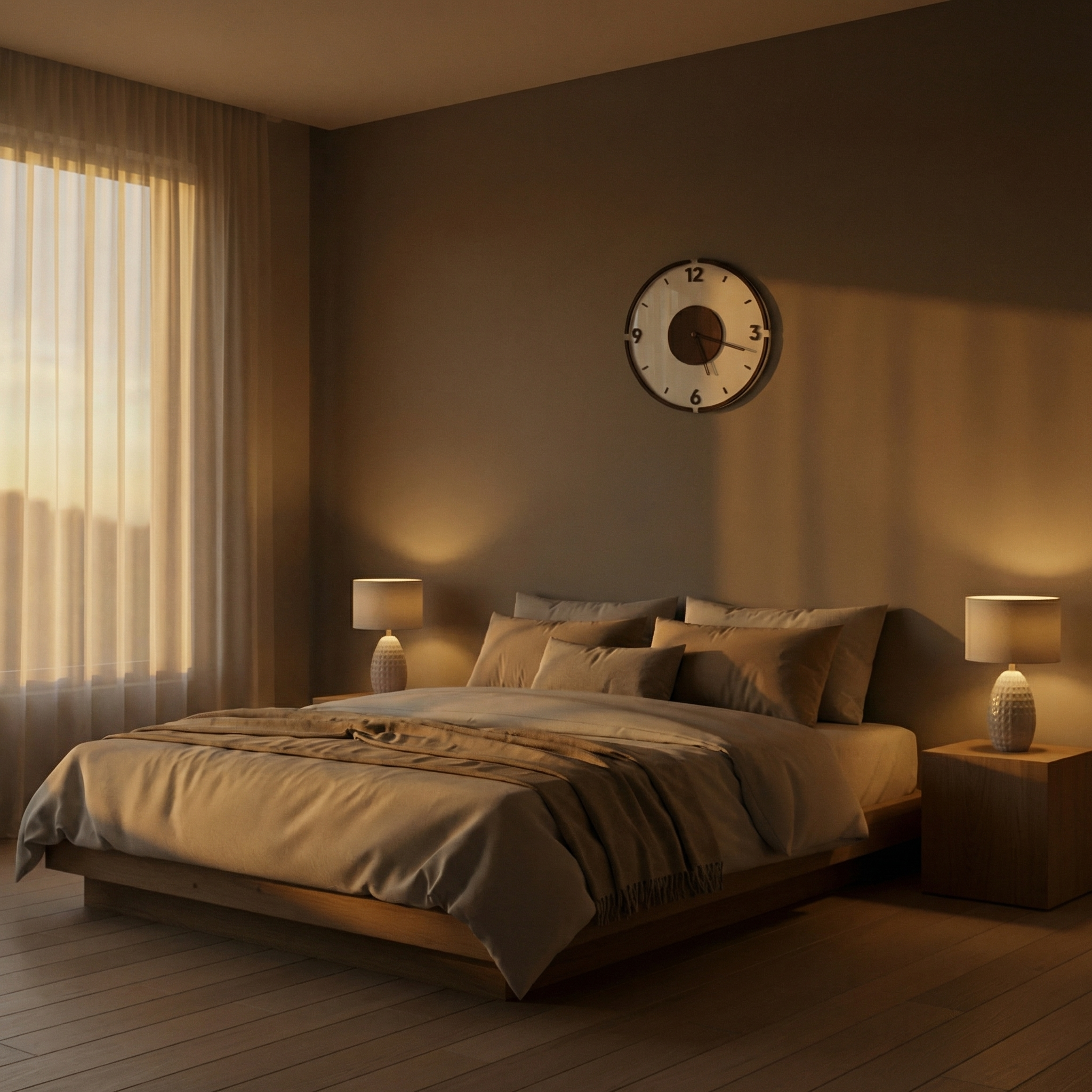 Horloge murale silencieuse nordique – bois et acrylique