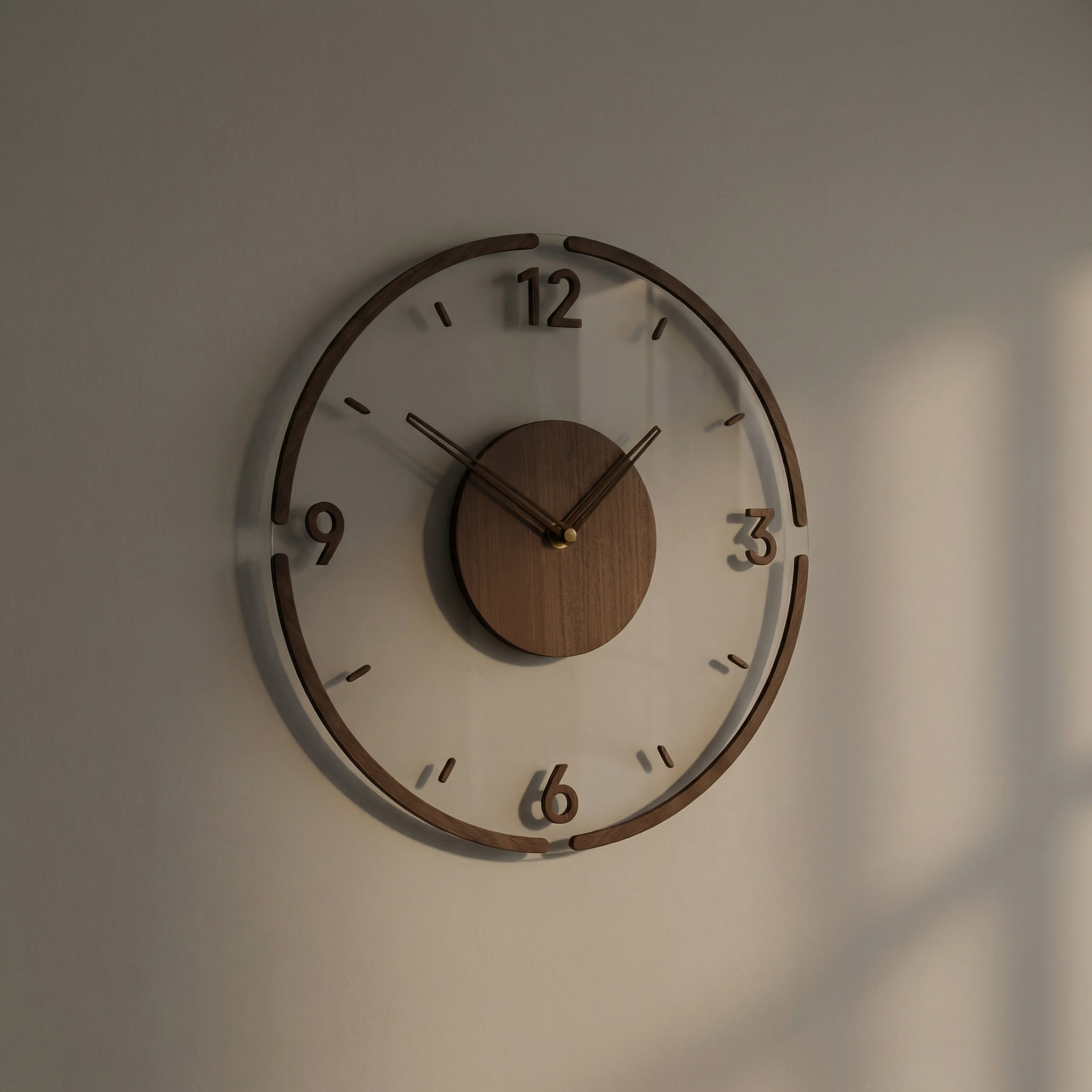 Horloge murale silencieuse nordique – bois et acrylique