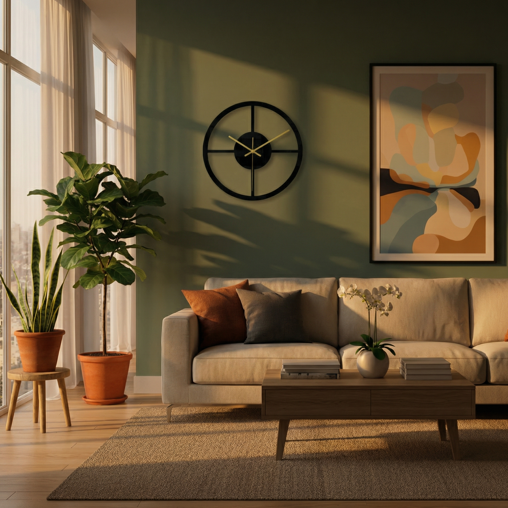 Horloge murale silencieuse Anniviers – design géométrique moderne