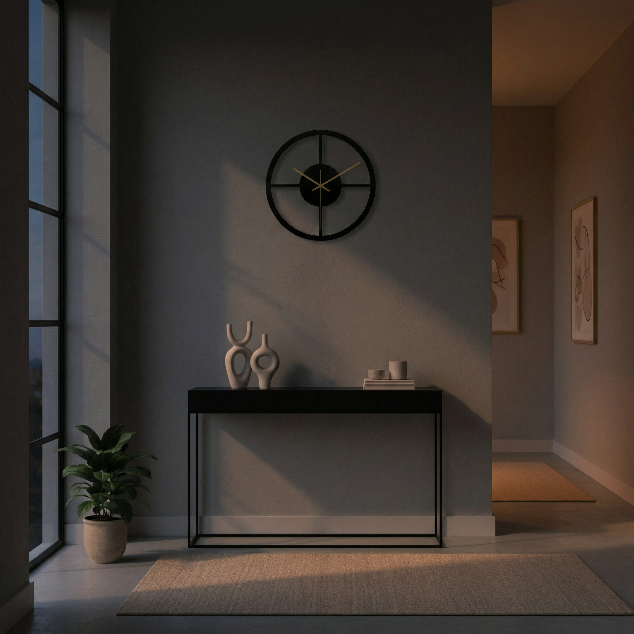 Horloge murale silencieuse Anniviers – design géométrique moderne