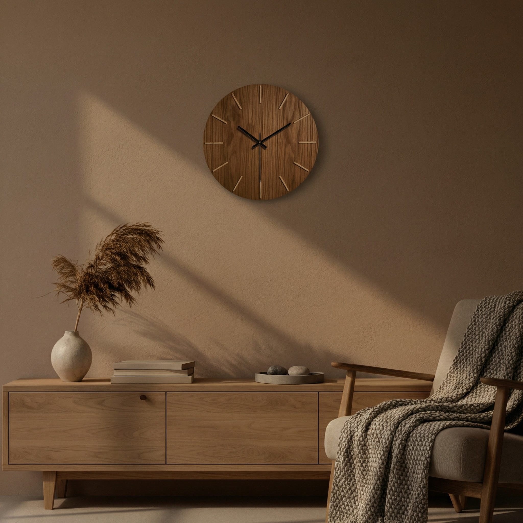 Horloge murale minimaliste en bois – silencieuse
