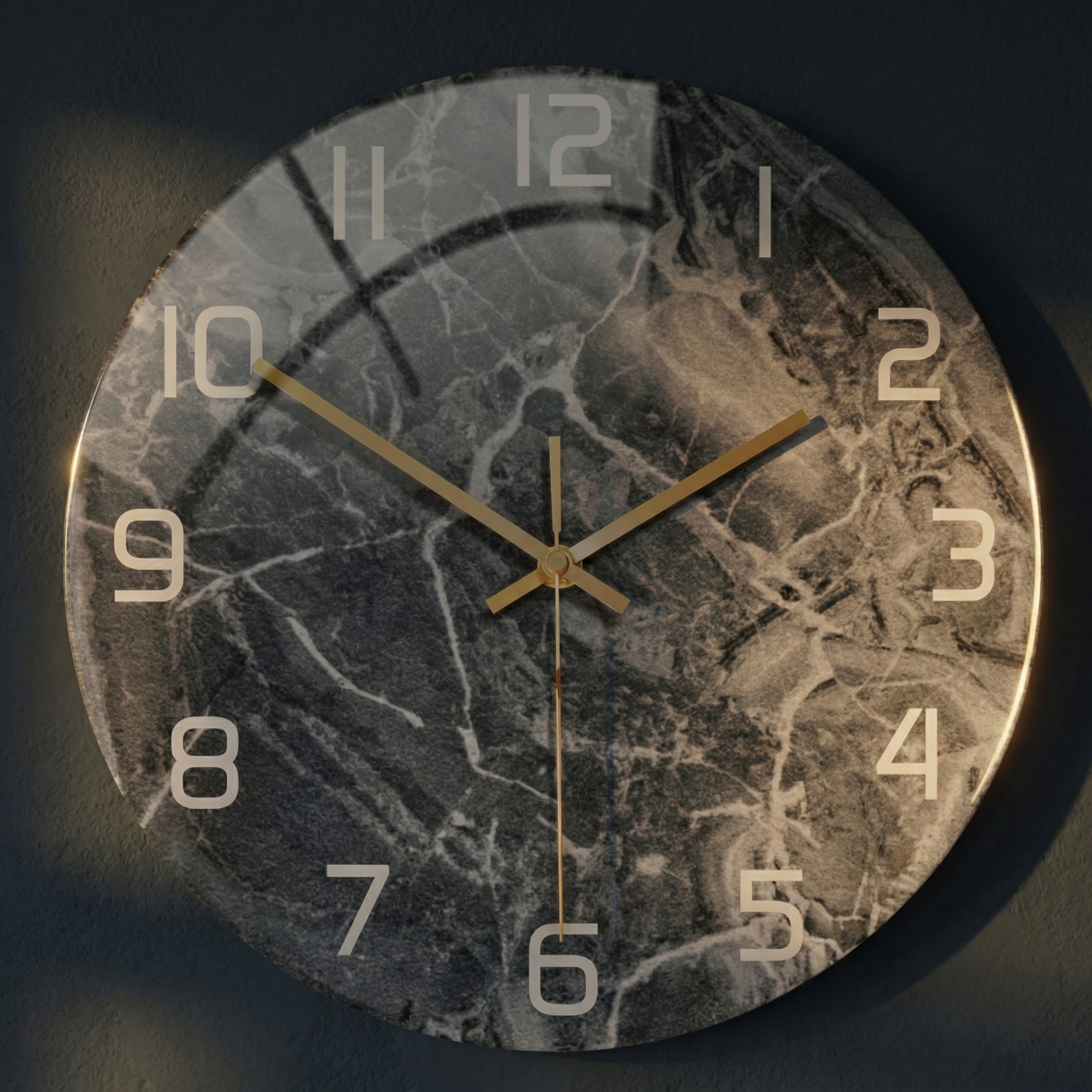 Horloge murale effet marbre – design moderne et minimaliste