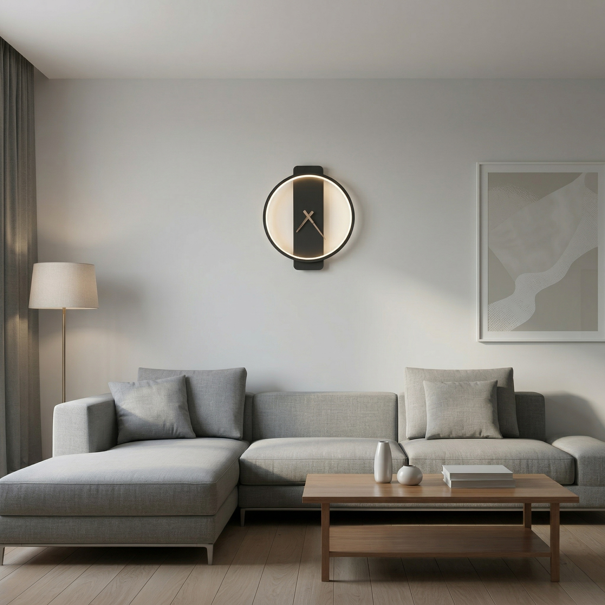 Horloge murale LED Sussy avec éclairage – design 2-en-1