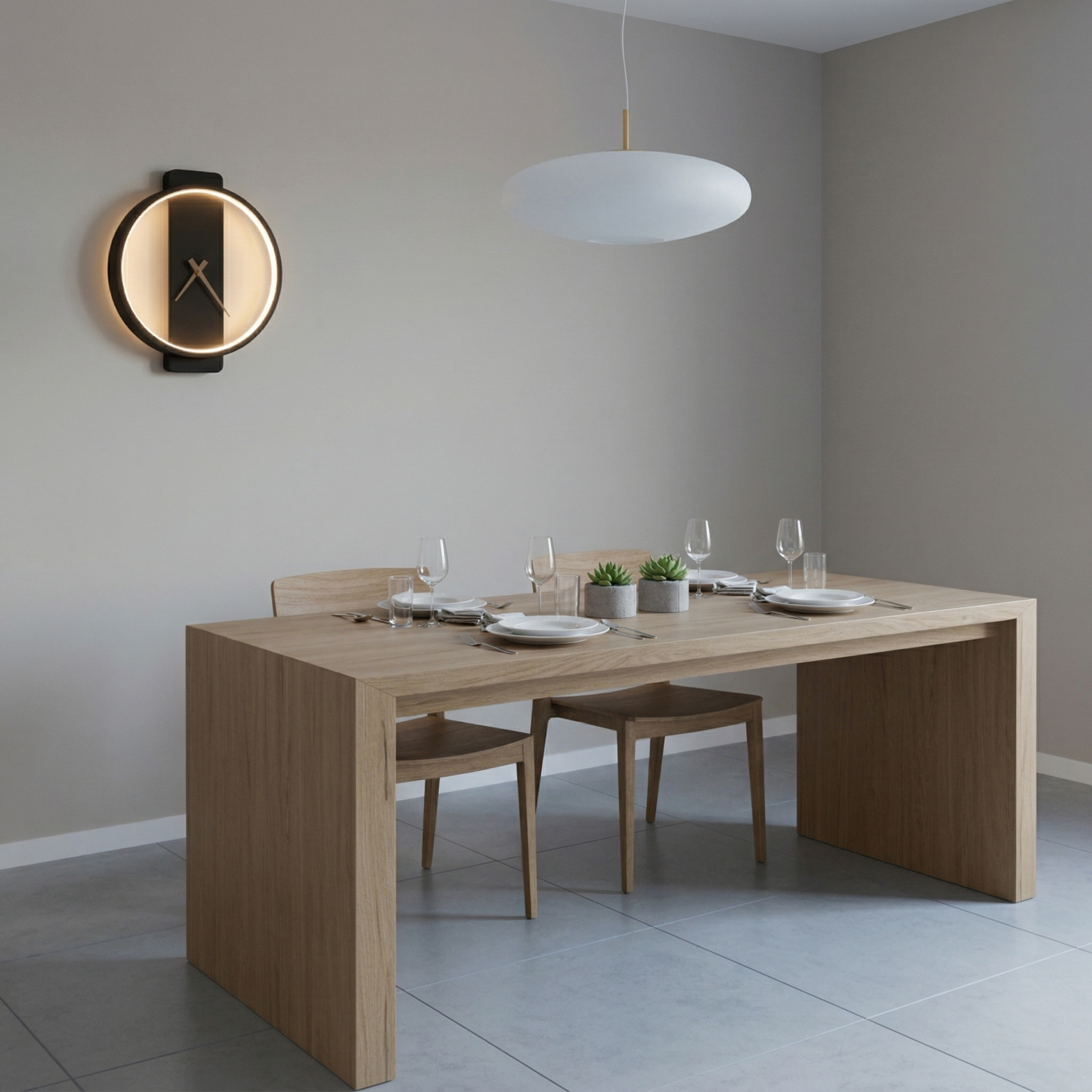 Horloge murale LED Sussy avec éclairage – design 2-en-1