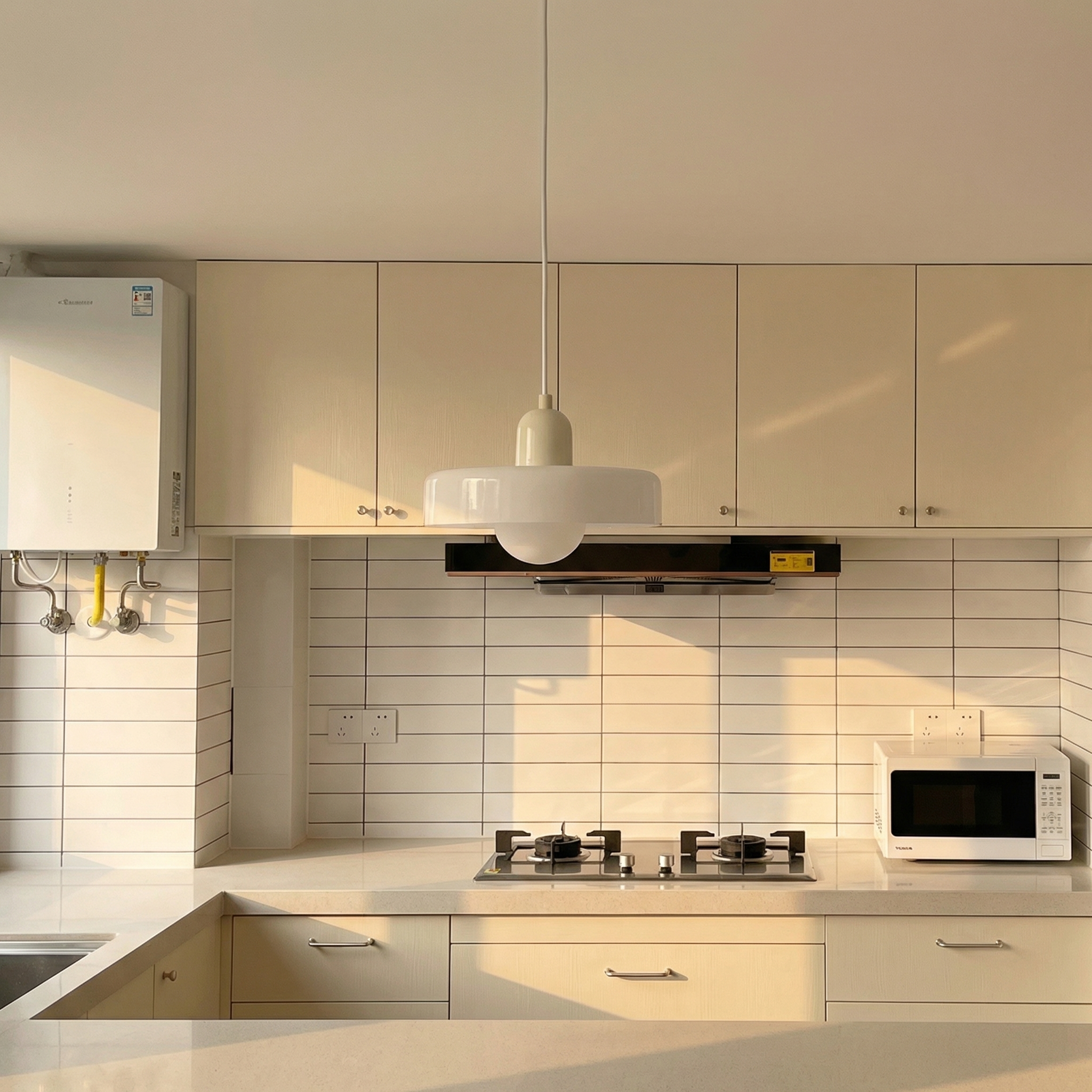 Suspension Bauhaus en verre coloré