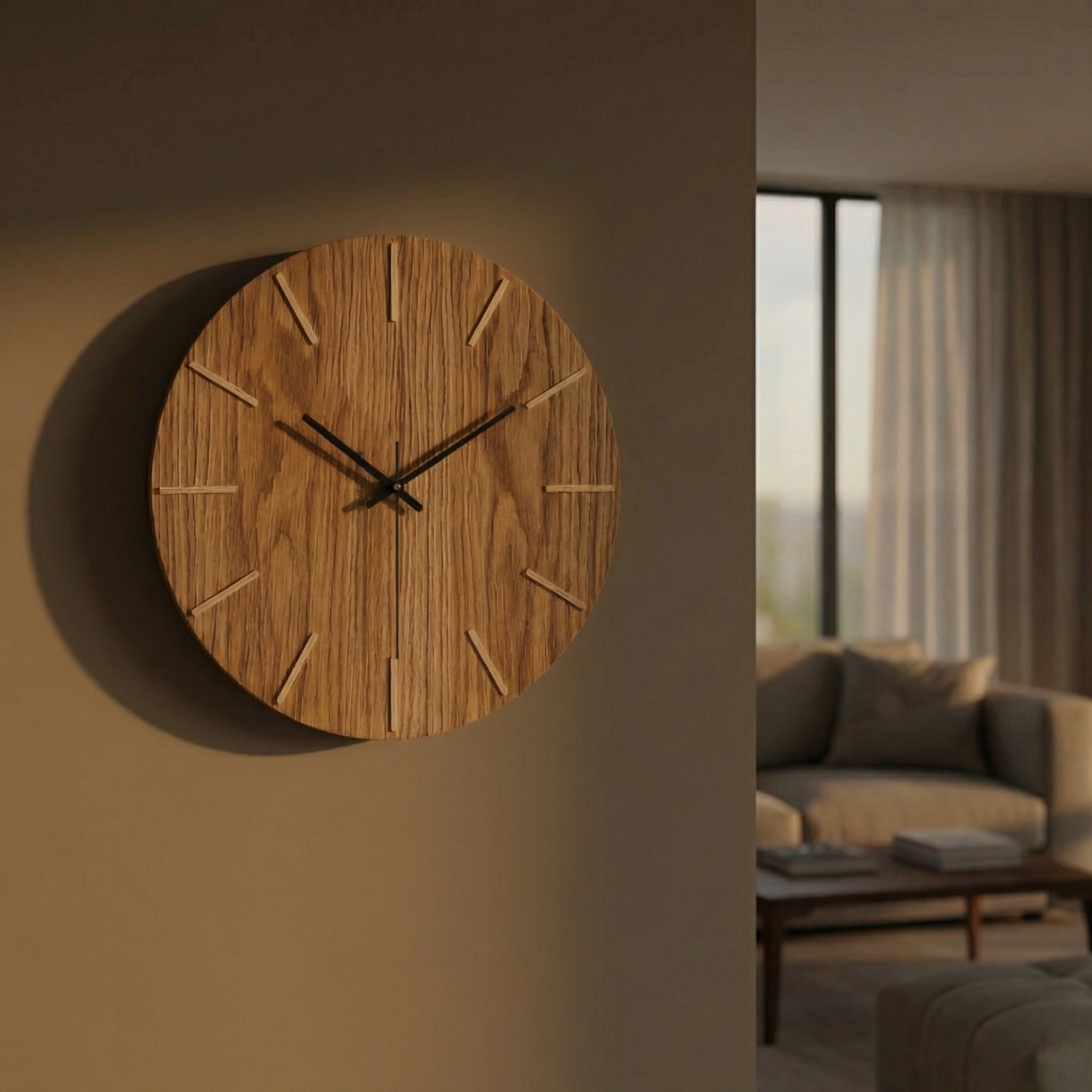 Horloge murale minimaliste en bois – silencieuse