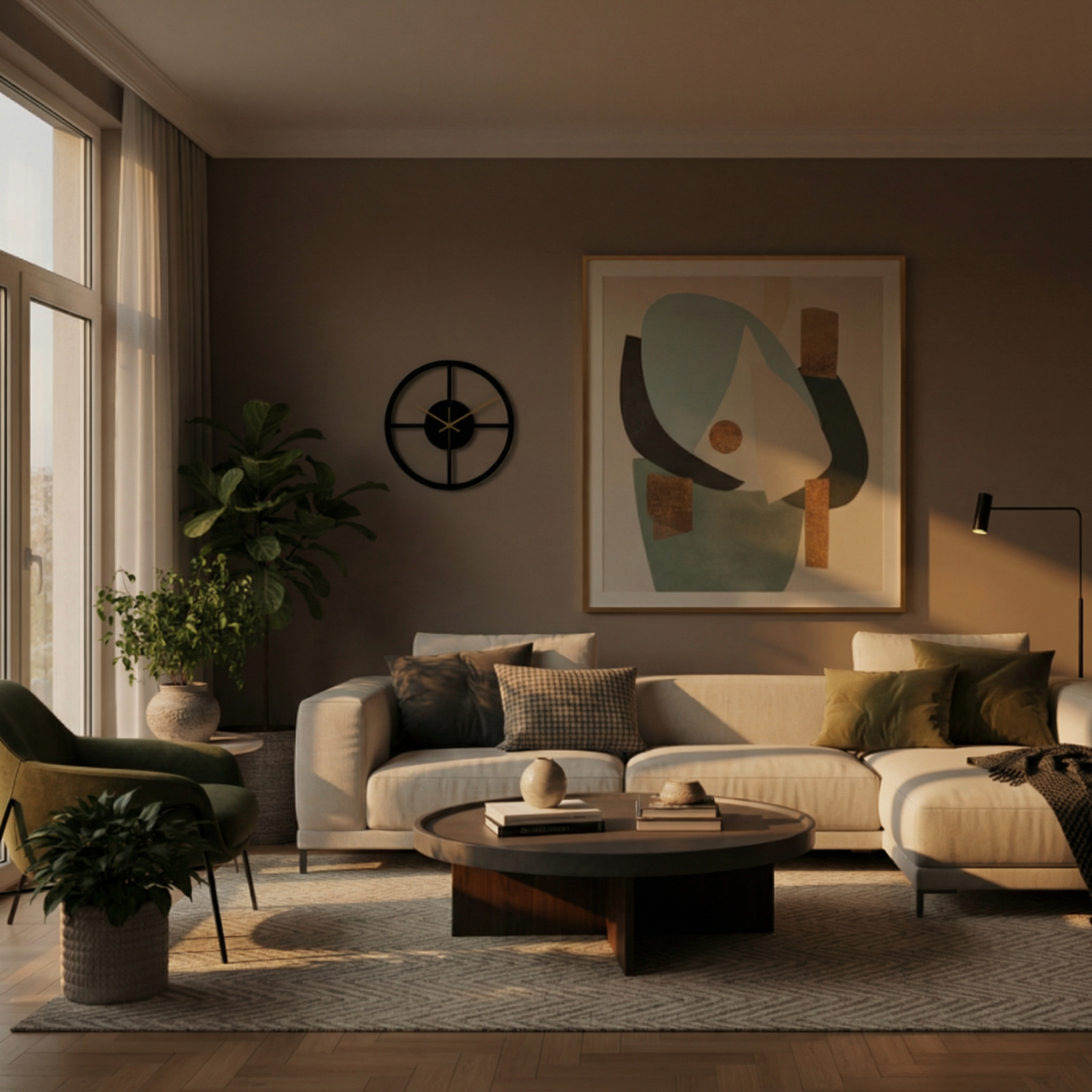 Horloge murale silencieuse Anniviers – design géométrique moderne