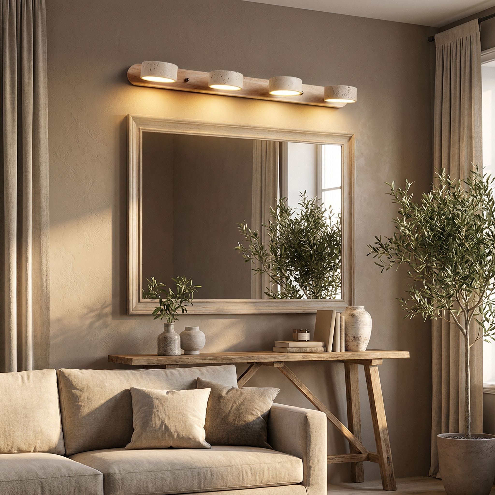 Applique murale travertin