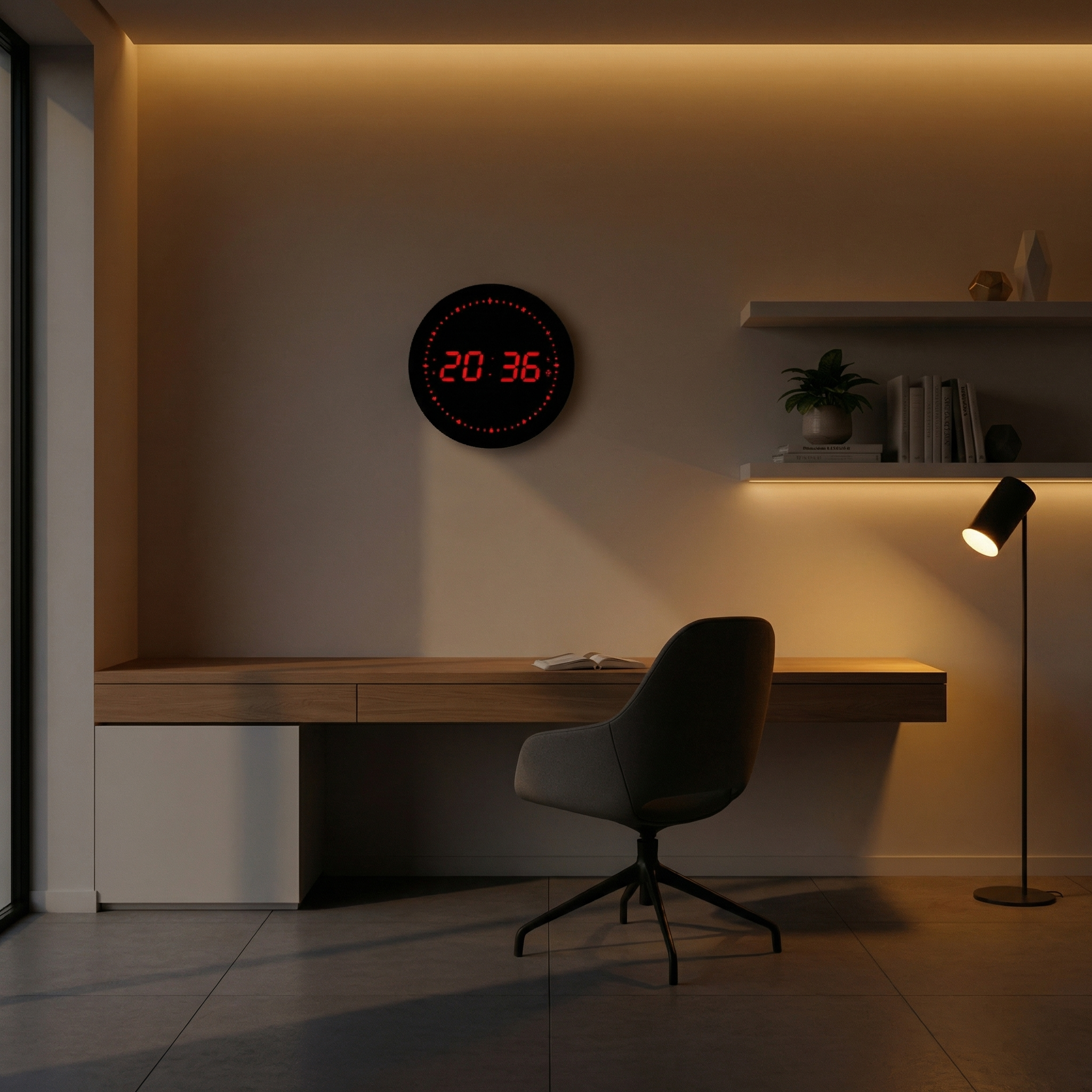 Horloge murale numérique – affichage LED