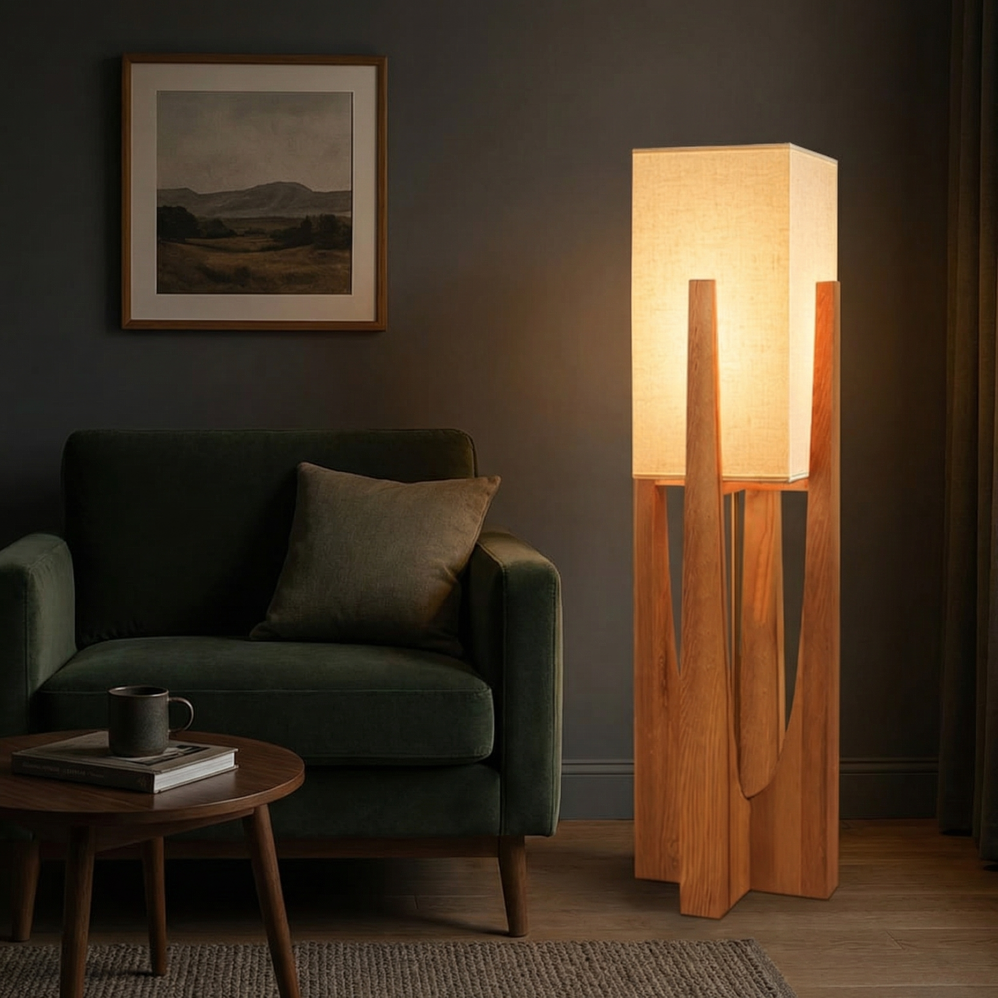 Lampadaire style japonais Wabi Sabi