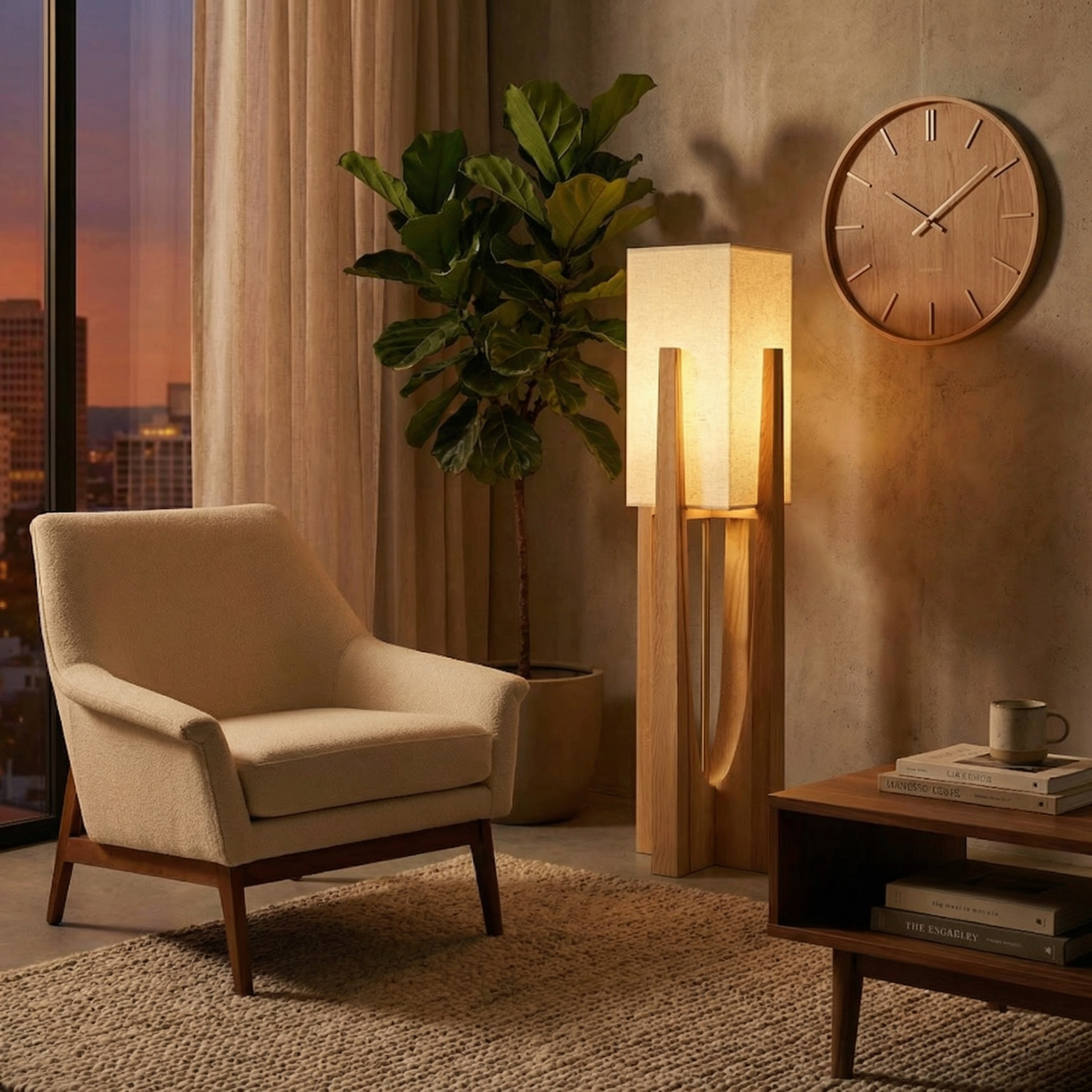 Lampadaire style japonais Wabi Sabi